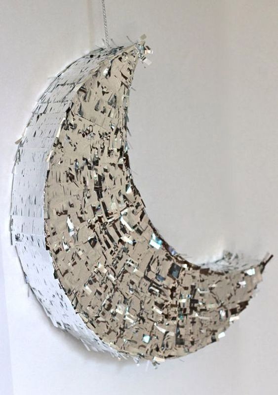 Silver Foil Moon Party Piñata