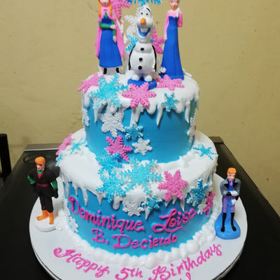 Two Layer Frozen Theme Personalized Cake