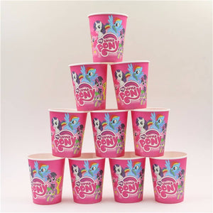 Pony Unicorn Themed Pink Party Cups