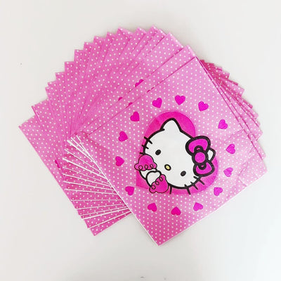 Cute Hello Kitty Themed Pink Colored Paper Napkin