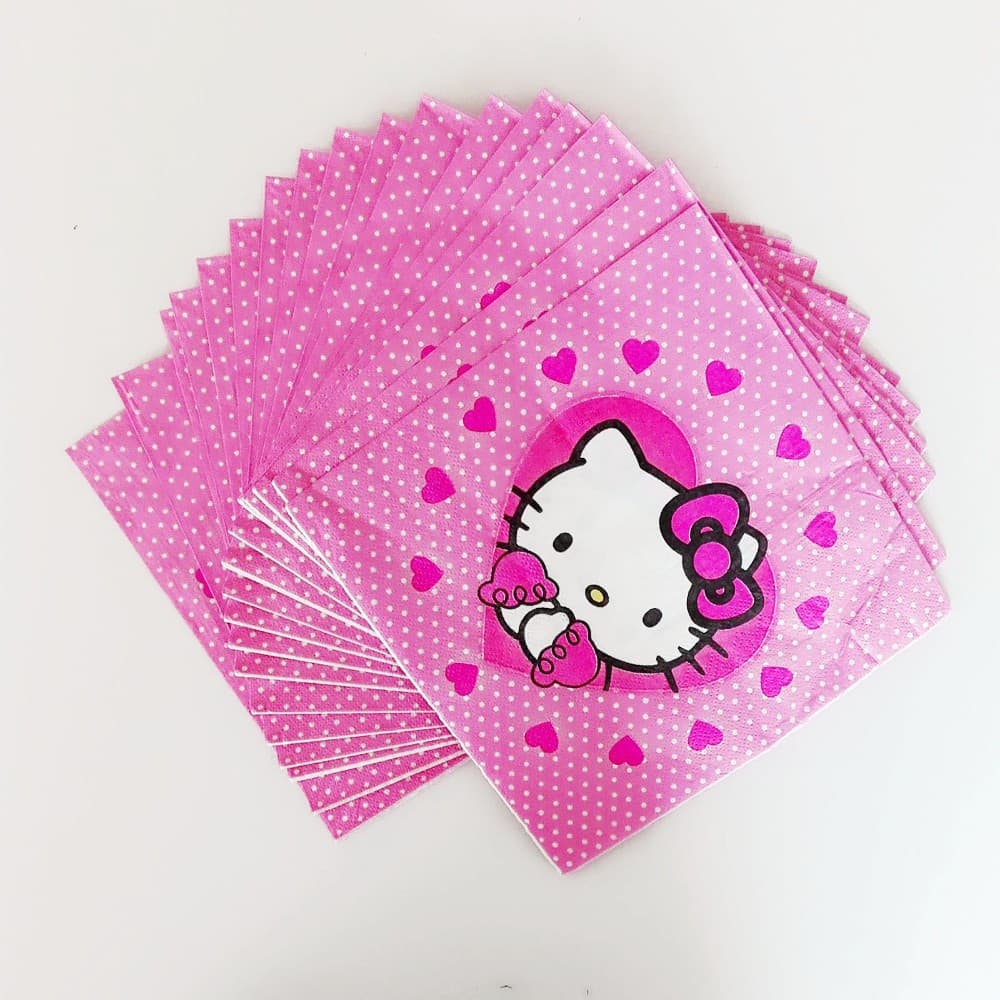 Cute Hello Kitty Themed Pink Colored Paper Napkin