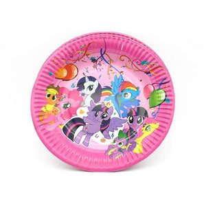 Pony Unicorn Themed Pink Paper Plate For Birthday Celebrations