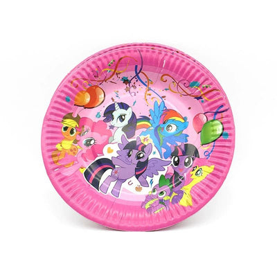 Pony Unicorn Themed Pink Paper Plate For Birthday Celebrations