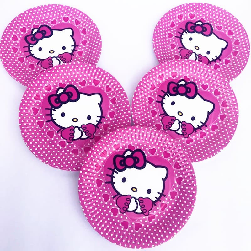 Hello Kitty Themed Pink Paper Plates For Party Celebrations