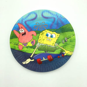 Sponge Bob Square Pants Riding Skateboard Themed Paper Plate