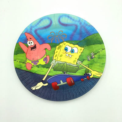 Sponge Bob Square Pants Riding Skateboard Themed Paper Plate