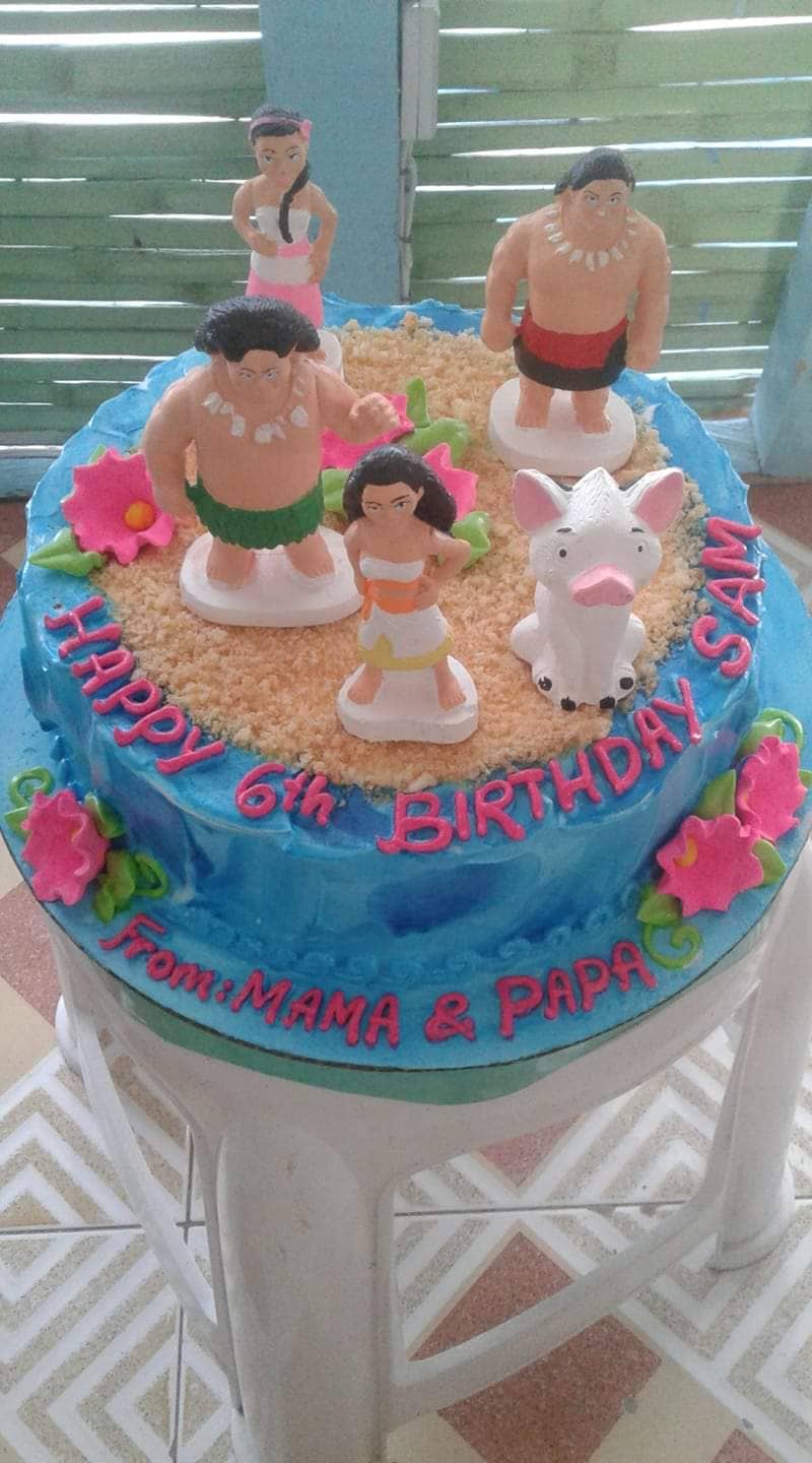 Single Layer Moana Theme Party Cake