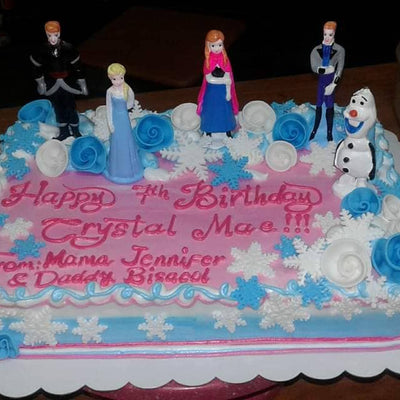 Frozen Theme Rectangular Birthday Cake
