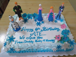 Frozen Themed Rectangular Birthday Cake