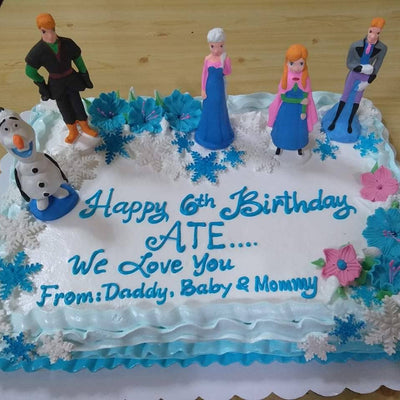 Frozen Themed Rectangular Birthday Cake