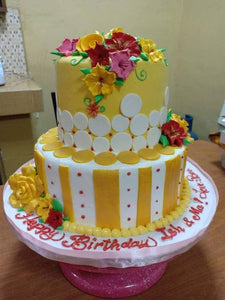 Two Layer Personalized Yellow Cake