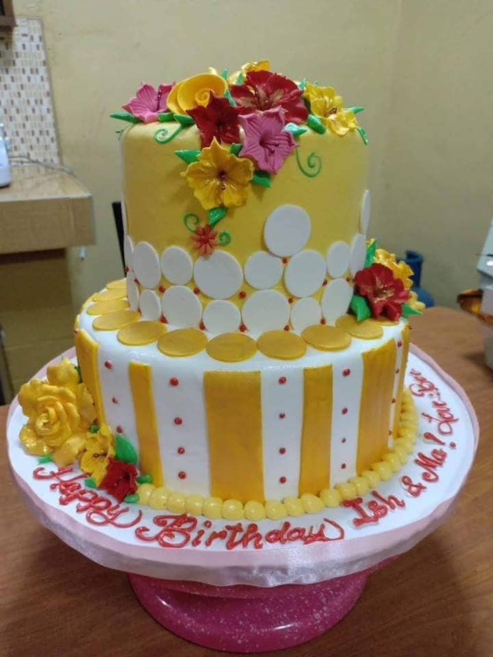 Two Layer Personalized Yellow Cake