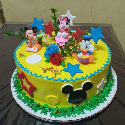 Single Layer Round Minnie Mouse Personalized Cake