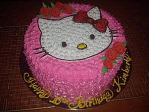 Single Layer Round Hello Kitty Personalized Cake