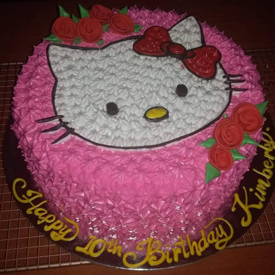 Single Layer Round Hello Kitty Personalized Cake