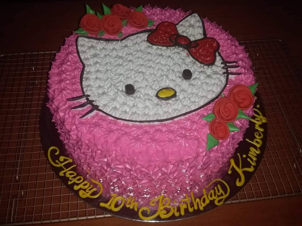 Single Layer Round Hello Kitty Personalized Cake