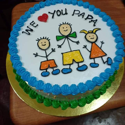 Single Layer Round Personalized Family Cake