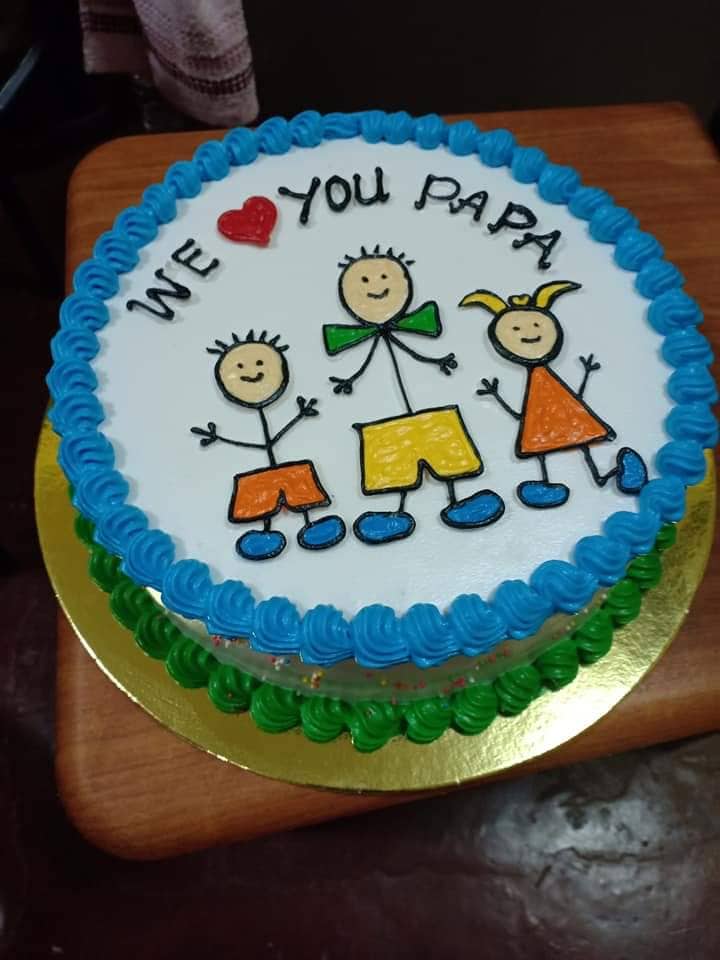 Single Layer Round Personalized Family Cake