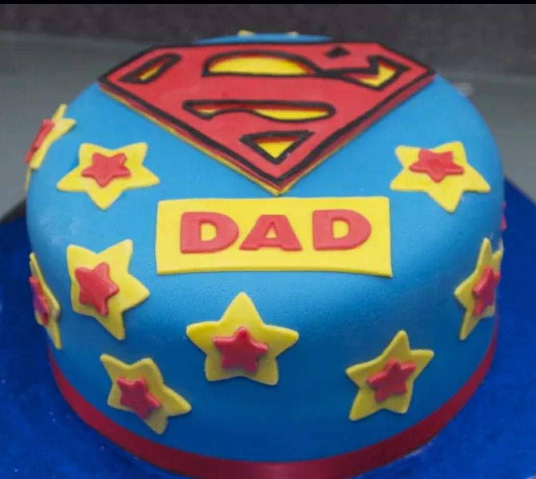 Single Layer Superman Theme Personalized Cake