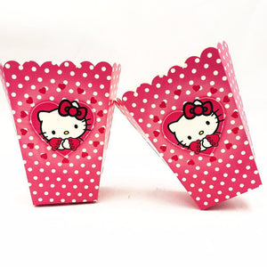 Magenta Polka dots Hello Kitty Party Popcorn Box
