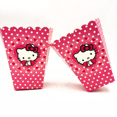 Magenta Polka dots Hello Kitty Party Popcorn Box