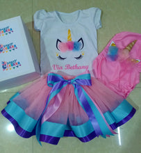 Load image into Gallery viewer, Unicorn Birthday Party Tutu Outfit Set