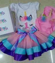 Load image into Gallery viewer, Unicorn Birthday Party Tutu Outfit Set