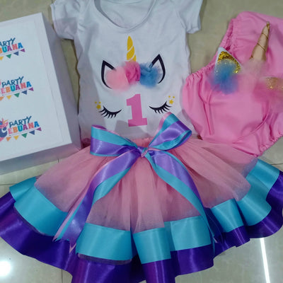 Unicorn Birthday Party Tutu Outfit Set