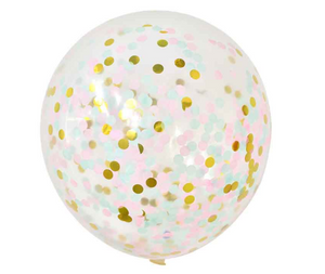 Latex Gold and Pink Confetti Party Balloons