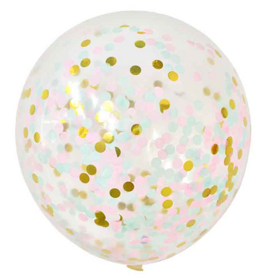 Latex Gold and Pink Confetti Party Balloons