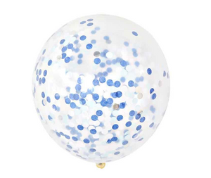 Latex Royal Blue and White Confetti Party Balloons