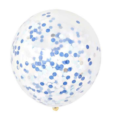 Latex Royal Blue and White Confetti Party Balloons