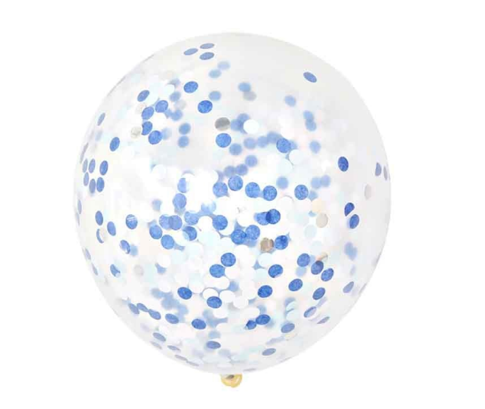 Latex Royal Blue and White Confetti Party Balloons