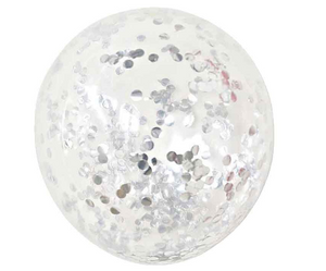 Latex Silver Confetti Party Balloons