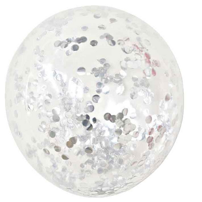 Latex Silver Confetti Party Balloons