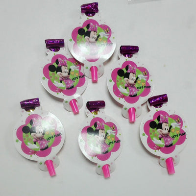 6 PCS. Minnie Mouse Noise Maker/Whistle Blowouts Party Decoration