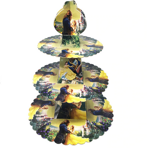 Beauty and The Beast Themed Yellow Colored Cupcake Party Stand