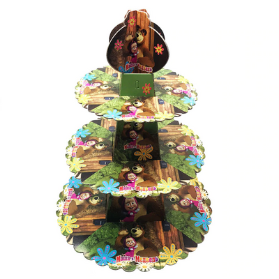 Masha and The Bear Themed Flowery Cupcake Party Stand
