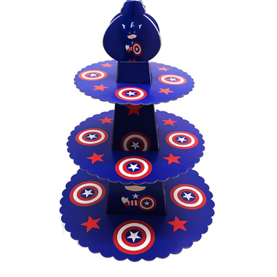 Captain America Themed Blue Colored Cupcake Party Stand