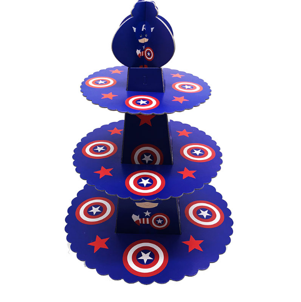 Captain America Themed Blue Colored Cupcake Party Stand