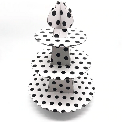  White & Black Polka Dots Cupcake Stand