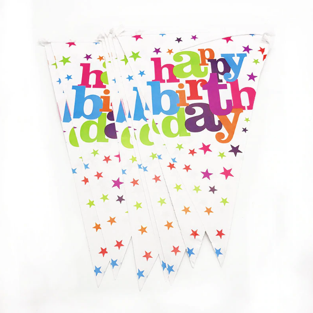 Sparkling Happy Birthday Printed Party Banner