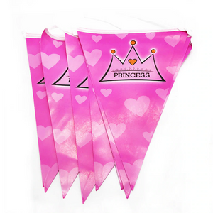 2.5 Meters Long Pink Crown Print Party Banner