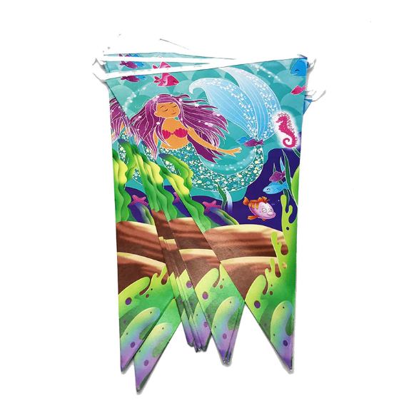2.5 Meters Long Mermaid Print Party Banner