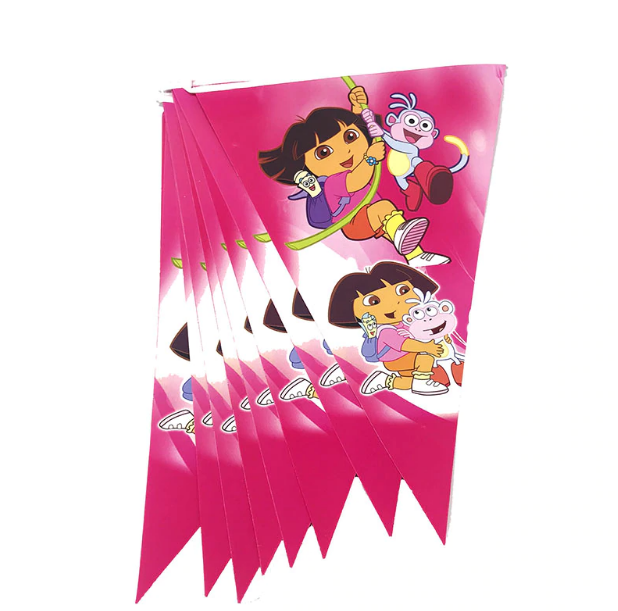 Dora the Explorer Themed Hot Pink Colored Printed Party Banner