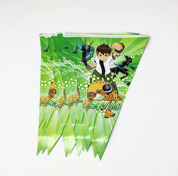 Ben 10 Themed Green Colored Print Party Banner