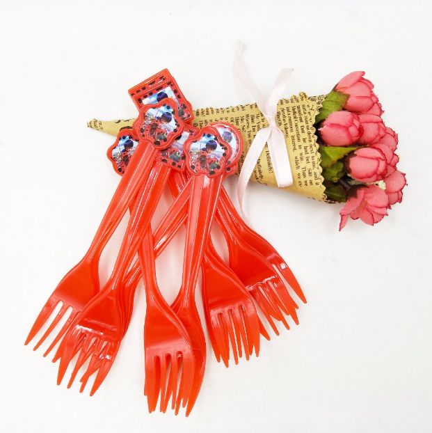 Lady Bug Theme Kiddie Plastic Forks