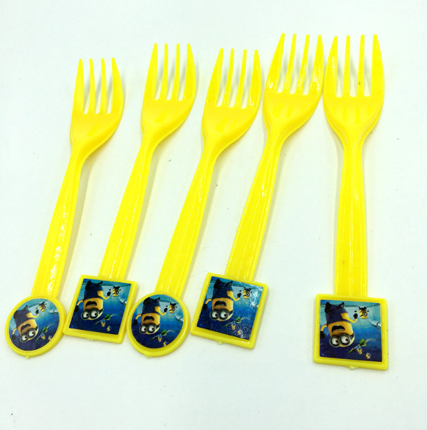Minions Theme Kiddie Party Plastic Forks