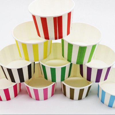 Colorful Stripe Theme Disposable Ice Party Cream/Soup Cups