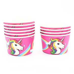 Pony Unicorn Themed Pink Disposable Ice Cream Party Soup/Cups
